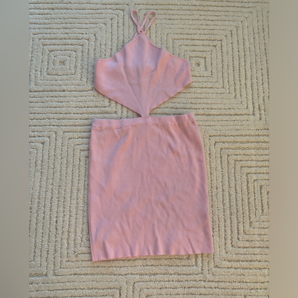 Pink Knit Mini Dress